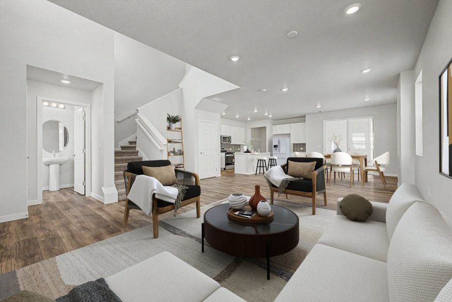 Furnished interior view inside a new home in Painted Prairie, Aurora (Image 6).