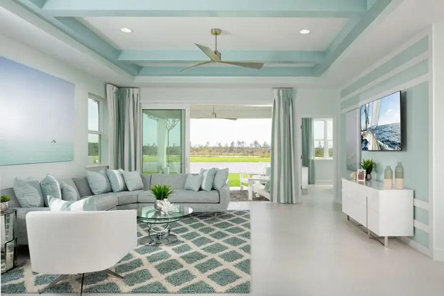 Representative furnished interior of a home built from the Antigua by Minto Communities in Latitude Margaritaville Watersound, Panama City Beach (Image 7). Representative furnished interior of a home built from the Antigua by Minto Communities in Latitude Margaritaville Watersound, Panama City Beach (Image 7).