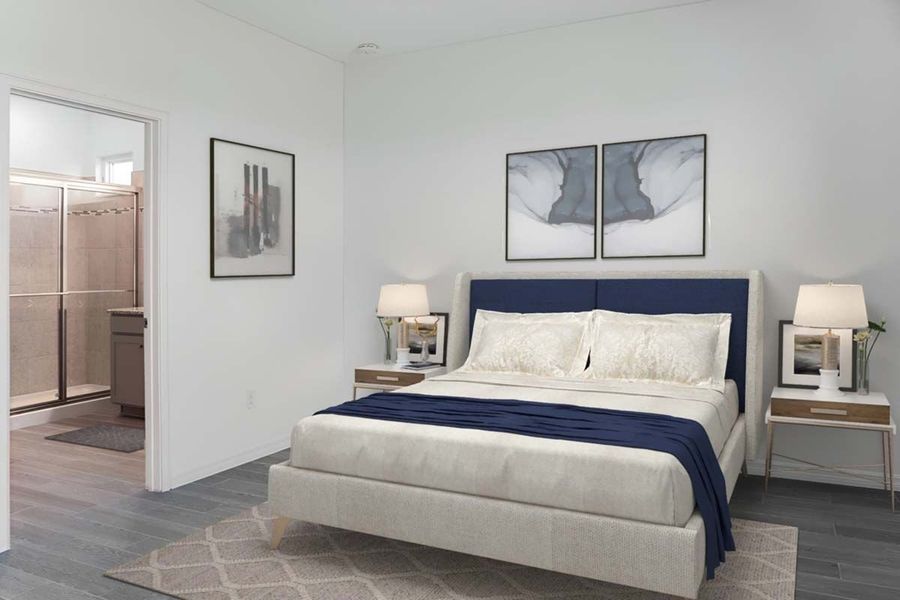 Representative furnished interior of a home built from the Flora by William Ryan Homes in The Sanctuary – Coastal Collection, Punta Gorda (Image 11). Representative furnished interior of a home built from the Flora by William Ryan Homes in The Sanctuary – Coastal Collection, Punta Gorda (Image 11).