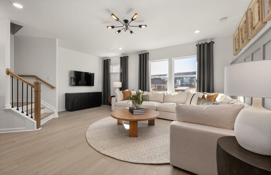 Representative furnished interior of a home built from the Crestwind by Pulte Homes in Mailman Post, Knightdale (Image 5).