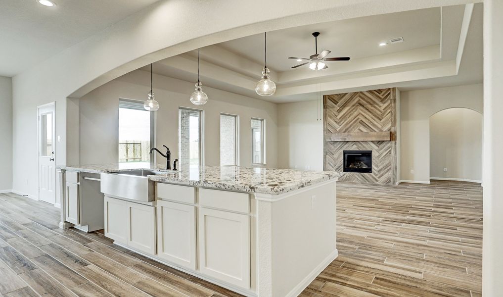 Kitchen overlooks great room