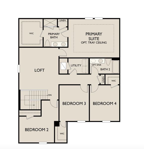 2D floor plan layout for the Teton by Ashton Woods in Oakfield Trails Traditional, Parrish, FL (Image 3).