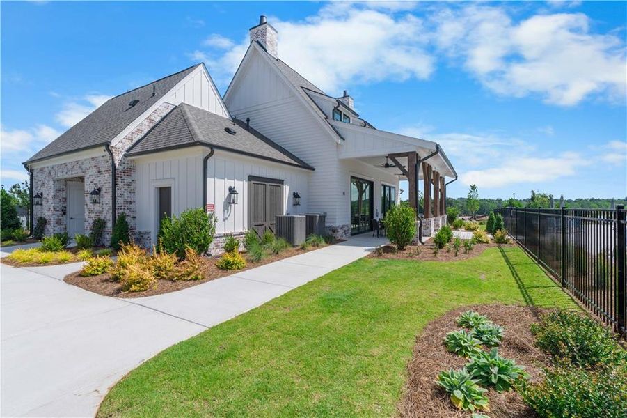Front exterior of a new home in Waterhaven, Cumming, GA, highlighting curb appeal (Image 24).