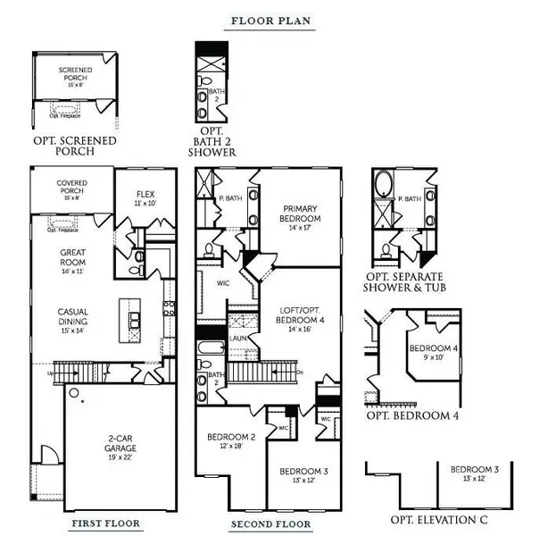 2D floor plan layout of this home in Wildcat Chase, Summerville, SC (Image 3).