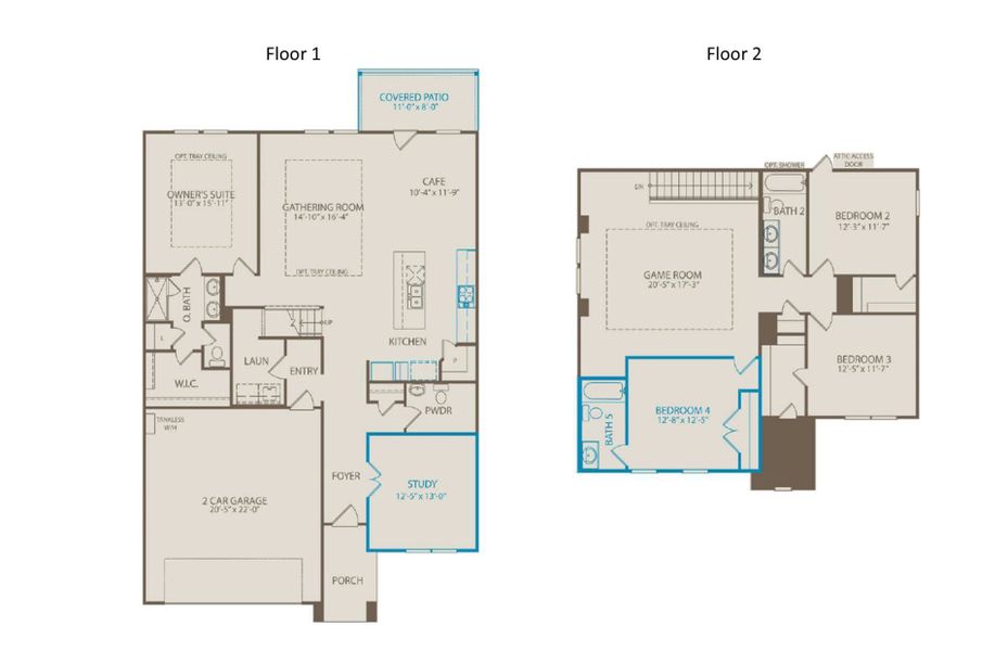 2D floor plan layout of this home in Treeline, Justin, TX (Image 4).