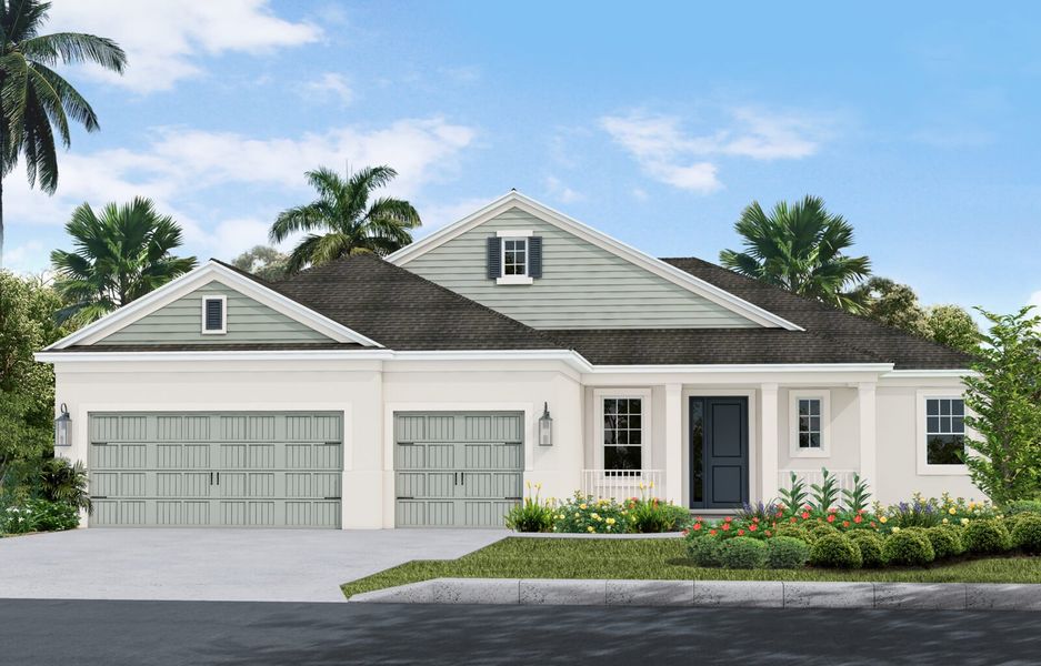 Representative exterior photo of a completed home built from the Sanibel 2 by Neal Communities in Canoe Creek, Parrish, FL (Image 20).