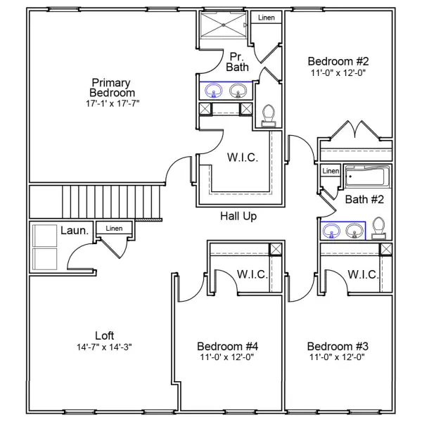 2D floor plan layout of this home in Radley Place, Chesnee, SC (Image 3).