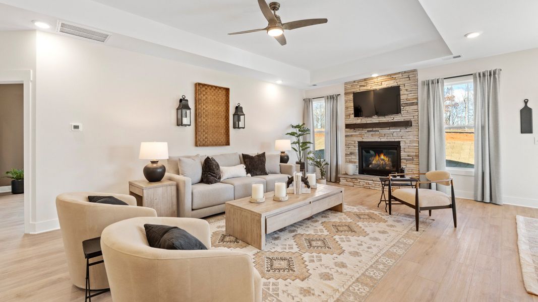 Representative furnished interior of a home built from the Middleton by DRB Homes in Pelham Crossing, Greenville (Image 5).