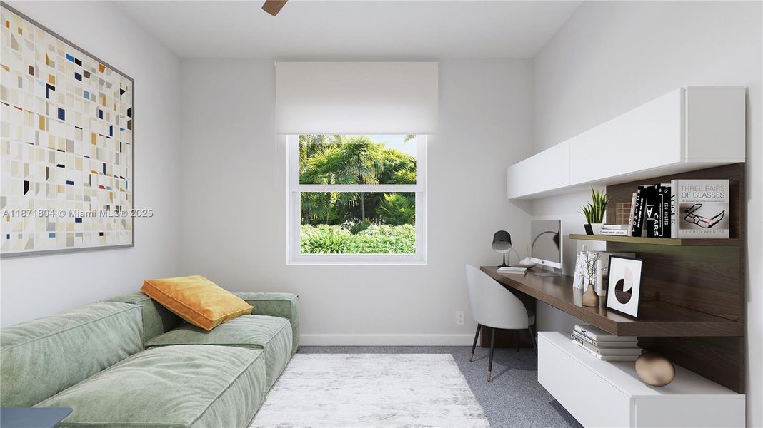 Furnished interior in a model home at Hawthorne at Galiano Pointe in Miami (Image 19).