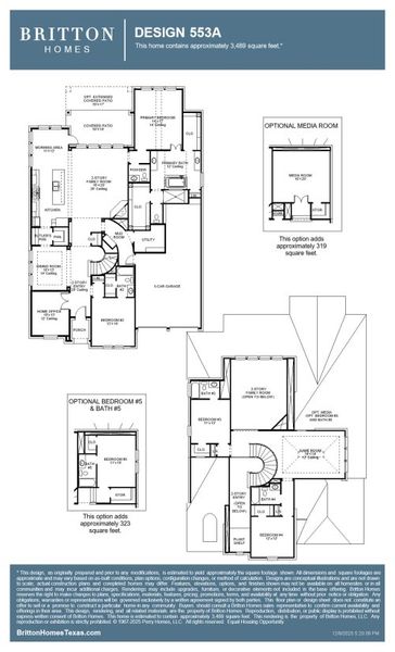2D floor plan layout for the 553A by Britton Homes in Walsh, Aledo, TX (Image 3). 2D floor plan layout for the 553A by Britton Homes in Walsh, Aledo, TX (Image 3).