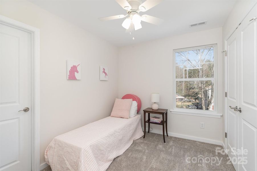 Comfort and calm - each bedroom includes a ceiling fan and easy access to the shared full bath. Comfort and calm - each bedroom includes a ceiling fan and easy access to the shared full bath.