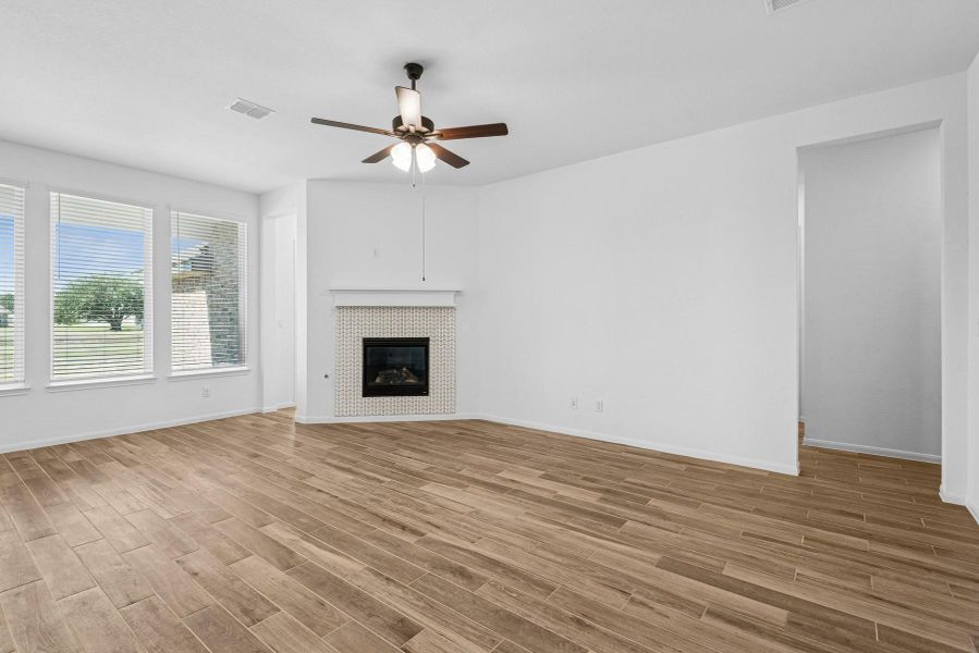 Cozy great room with fireplace