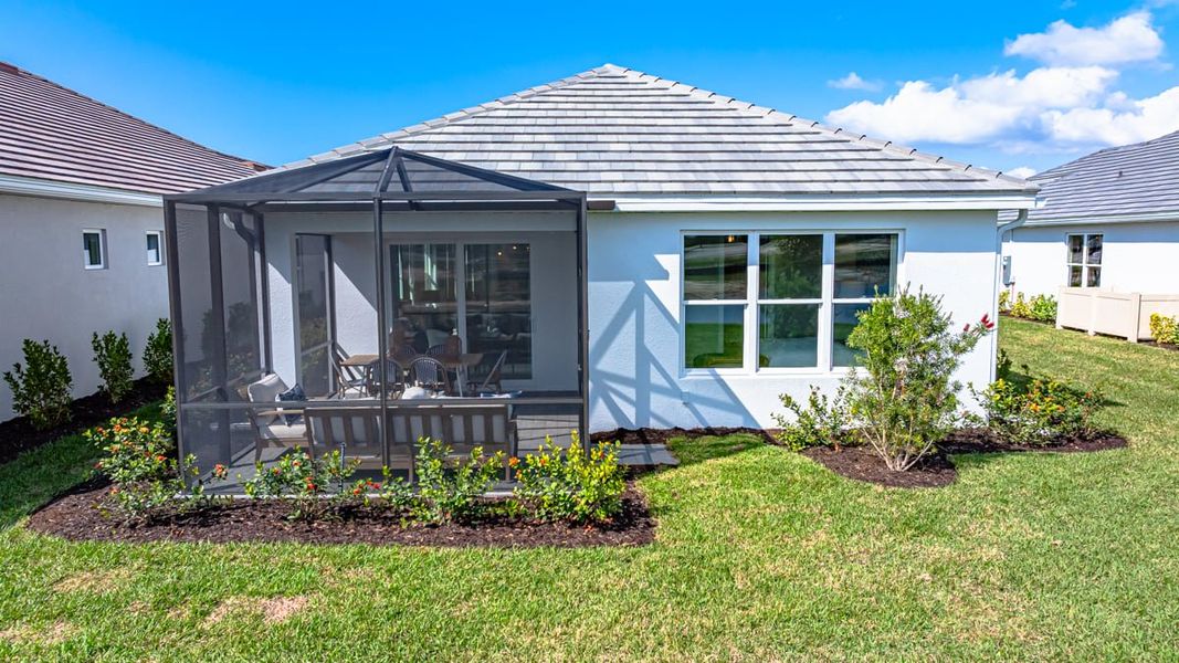 Exterior details and patio area of a home in Esplanade at Starling, Punta Gorda (Image 14). Exterior details and patio area of a home in Esplanade at Starling, Punta Gorda (Image 14).