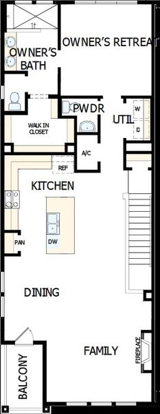 2D floor plan layout of this home in Kinston Mainstreet Townhomes, Loveland, CO (Image 4). 2D floor plan layout of this home in Kinston Mainstreet Townhomes, Loveland, CO (Image 4).