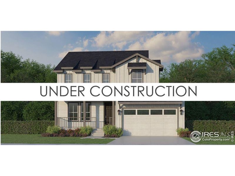 Front exterior of a new home in Barefoot Lakes, Longmont, CO, highlighting curb appeal (Image 2).