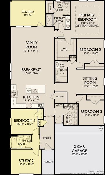 2D floor plan layout of this home in The Preserve at the Wilder, Adkins, TX (Image 2).