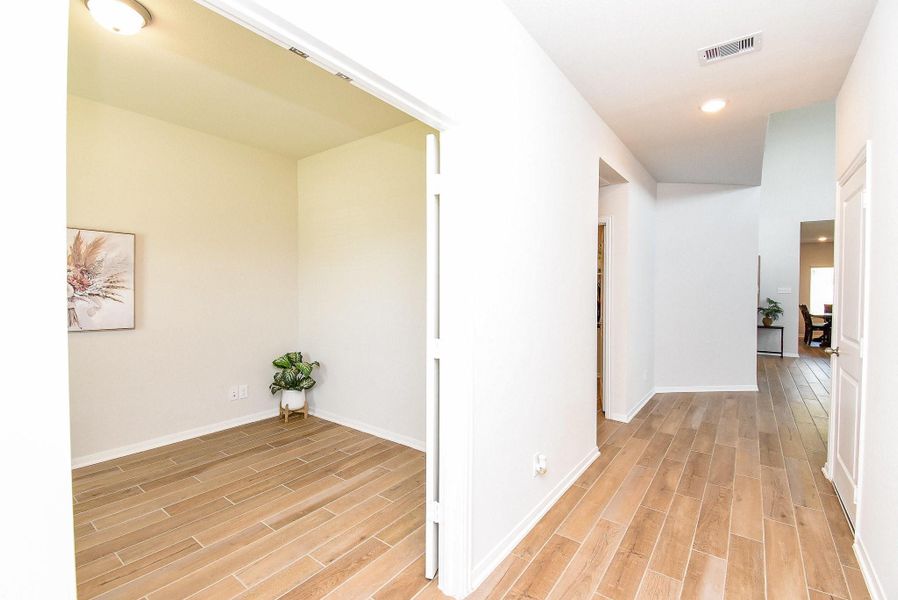 View upon walking into the home. Office/study in the room to the left. View upon walking into the home. Office/study in the room to the left.