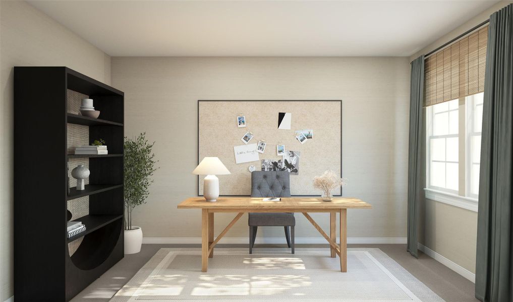 Convenient home office (*Artist rendering used for illustration purposes only.) Convenient home office (*Artist rendering used for illustration purposes only.)