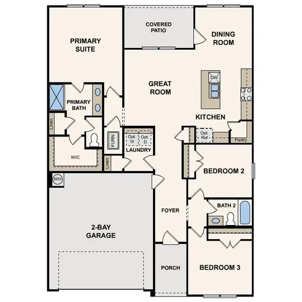 2D floor plan layout of this home in Katy Reserve, Katy, TX (Image 3).