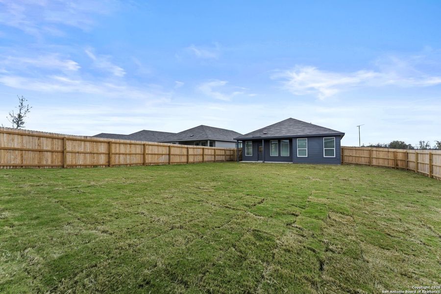 Exterior details and patio area of a home in Parkside: Coastline Collection, New Braunfels (Image 2).
