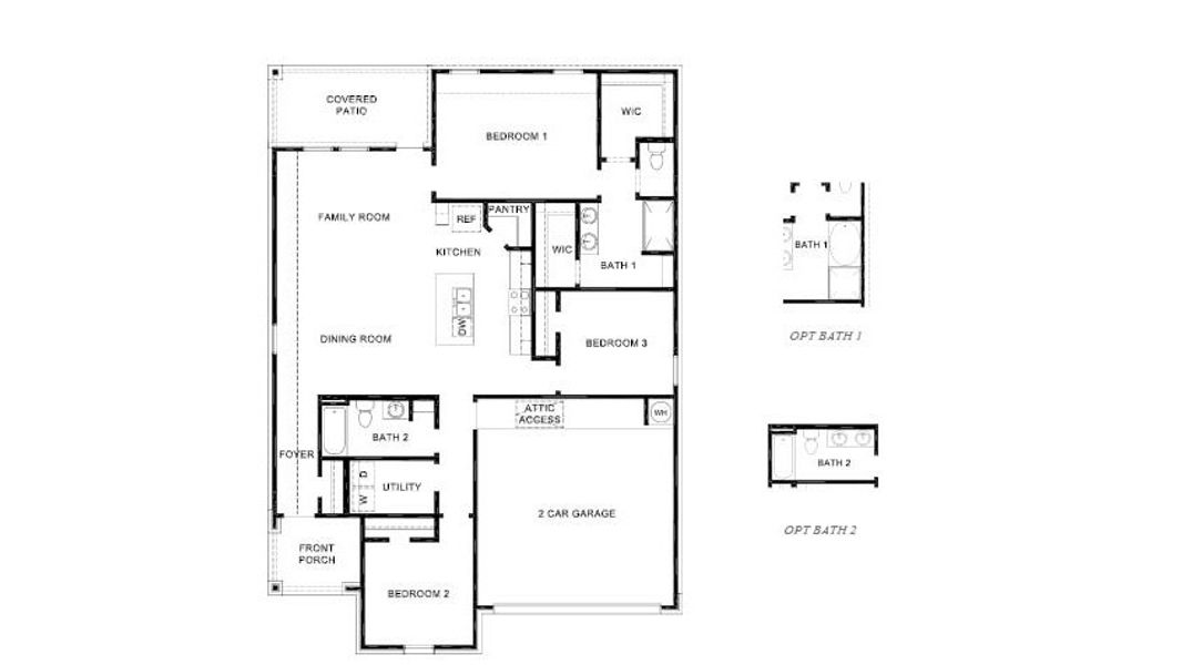 2D floor plan layout for the The Camden by D.R. Horton in Allen Farms, Lubbock, TX (Image 4). 2D floor plan layout for the The Camden by D.R. Horton in Allen Farms, Lubbock, TX (Image 4).