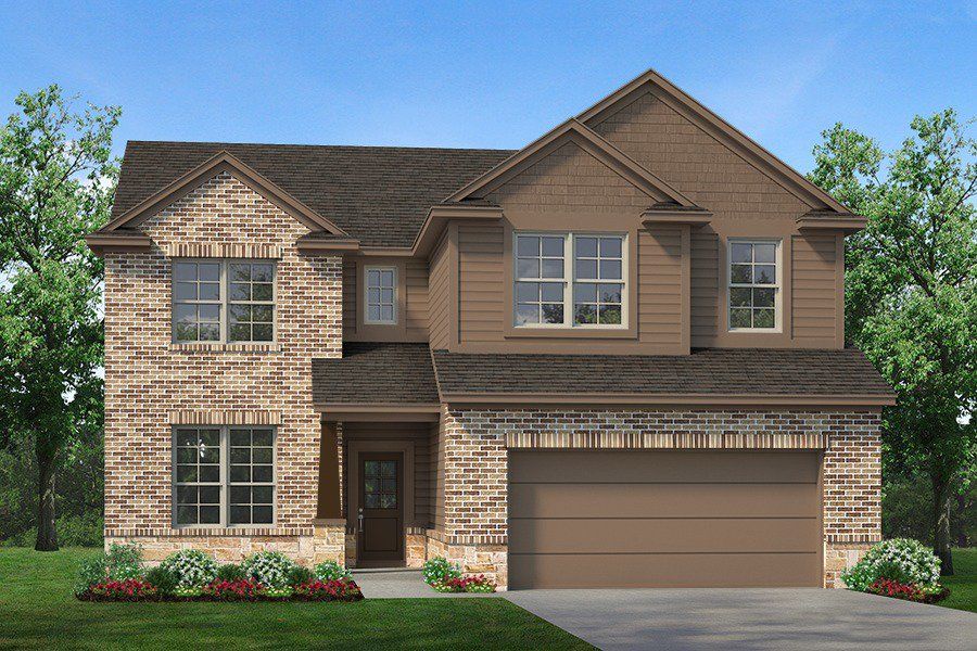 Front exterior of a new home in Waterford Park, Weatherford, TX, highlighting curb appeal (Image 1). Front exterior of a new home in Waterford Park, Weatherford, TX, highlighting curb appeal (Image 1).