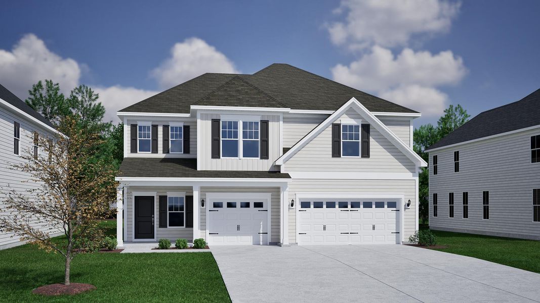 Front exterior of a new home in , Summerville, SC, highlighting curb appeal (Image 1). Front exterior of a new home in , Summerville, SC, highlighting curb appeal (Image 1).
