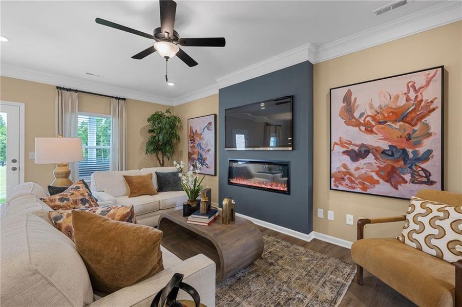 Furnished interior view inside a new home in Townes At The Stiles, Cartersville (Image 6). Furnished interior view inside a new home in Townes At The Stiles, Cartersville (Image 6).