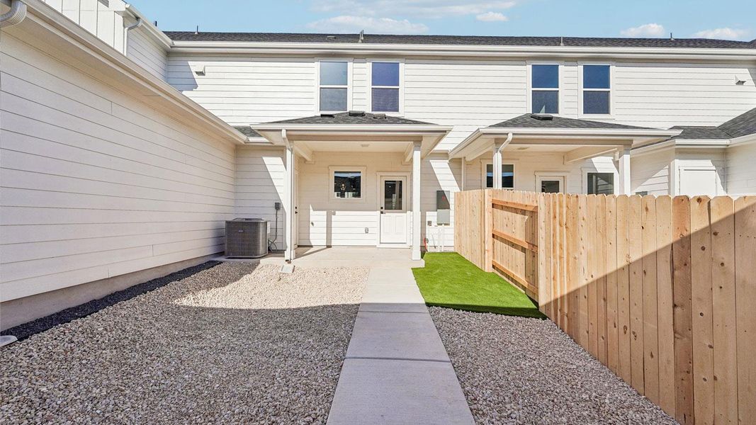 Exterior details and patio area of a home in Avery Centre, Round Rock (Image 3).