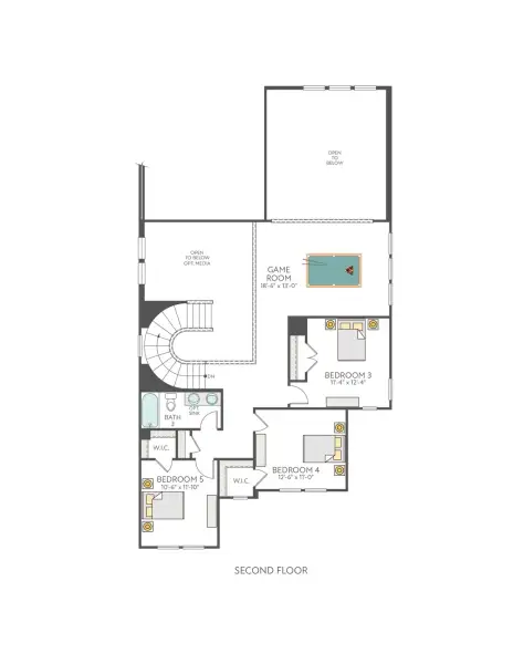 2D floor plan layout of this home in Lagos Reserve, Manor, TX (Image 5).