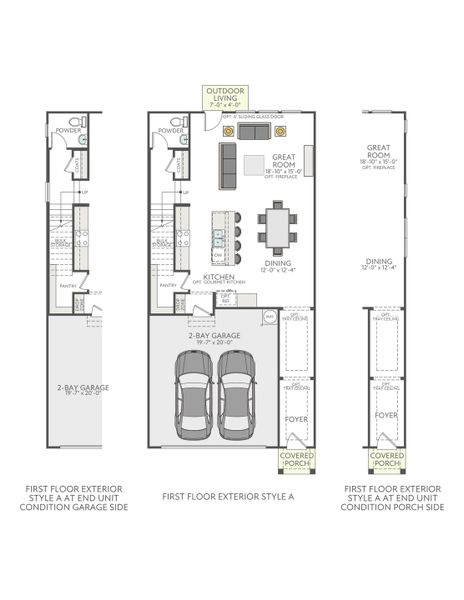 2D floor plan layout for the Knight by Tri Pointe Homes in Southbridge, Fort Mill, SC (Image 5).