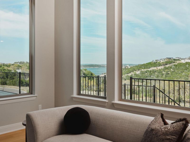 Breathtaking panoramic Lake Travis views are found throughout the home.
