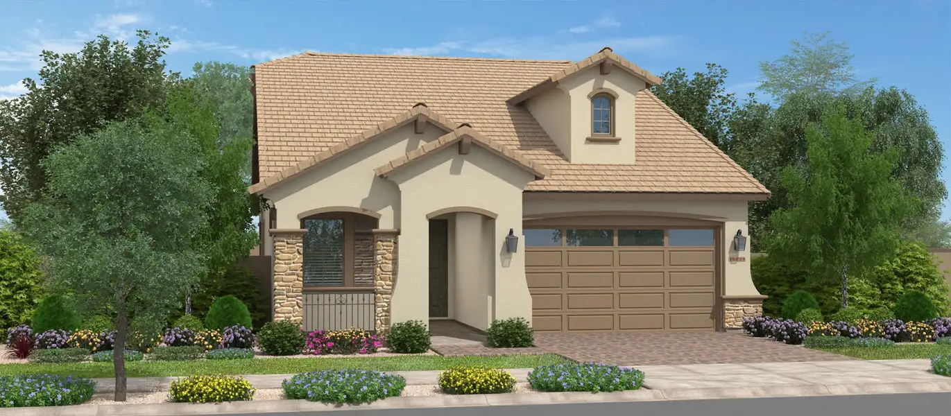 Representative exterior photo of a completed home built from the Alpine w/Loft by Fulton Homes in Meadows at Barney Farms, Queen Creek, AZ (Image 4).