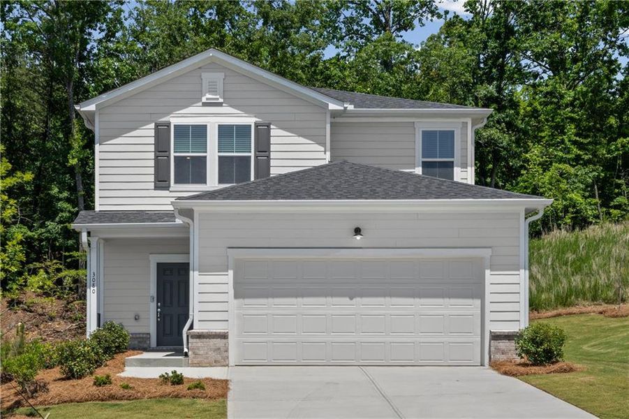 Front exterior of a new home in Avery Ridge, Gainesville, GA, highlighting curb appeal (Image 2).