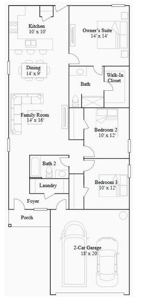 2D floor plan layout of this home in Indian Springs, Crosby, TX (Image 3).