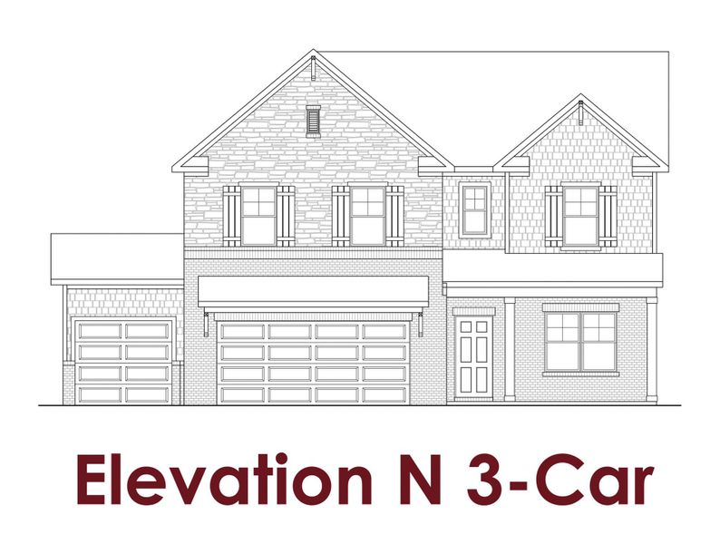 Representative rendering of the exterior for the Cascade                                                                Primary Suite on Main by Chafin Communities (Image 9).
