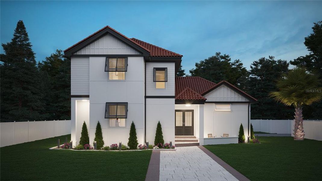 Front exterior of a new home in , Tampa, FL, highlighting curb appeal (Image 1). Front exterior of a new home in , Tampa, FL, highlighting curb appeal (Image 1).