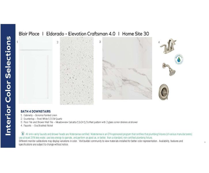 Actual Selections--May not be changed or modified in any way