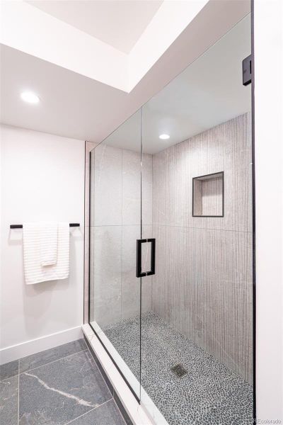 with large open shower with large open shower
