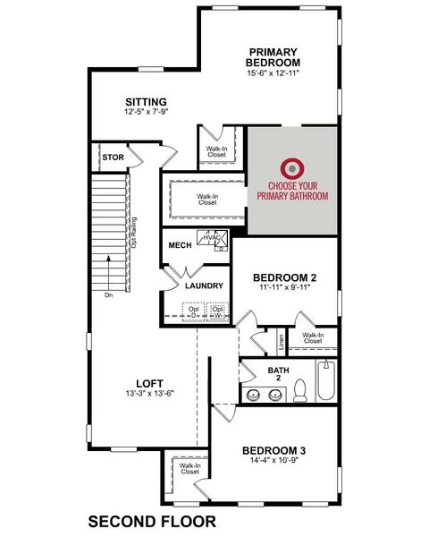 2D floor plan layout of this home in Poppy at GreenHouse, Marietta, GA (Image 3).
