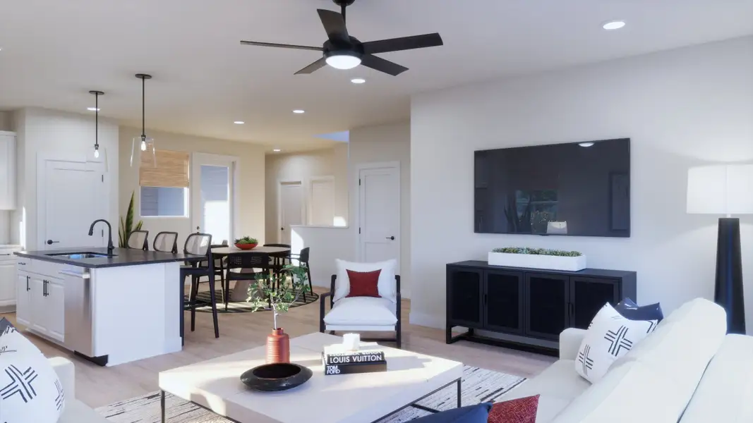 Furnished interior view inside a new home in Parkton Square, Kyle (Image 3). Furnished interior view inside a new home in Parkton Square, Kyle (Image 3).