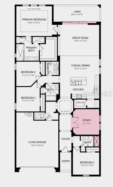 2D floor plan layout of this home in Tiburon, Nokomis, FL (Image 3).