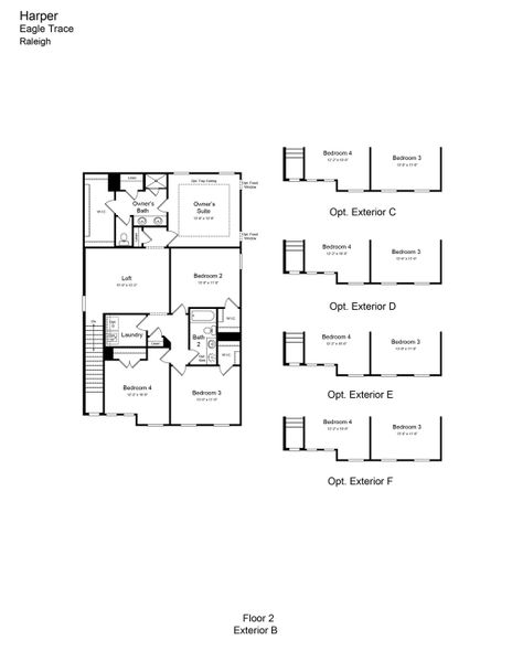2D floor plan layout of this home in Eagle Trace, Wendell, NC (Image 5).
