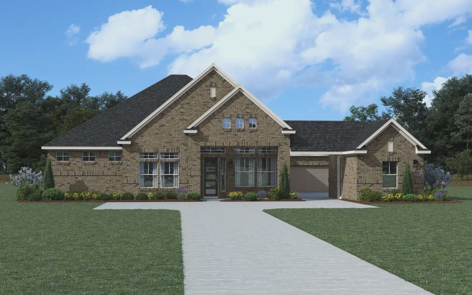 Representative exterior photo of a completed home built from the Gregory by Chesmar Homes in Potranco Oaks 100's, Castroville, TX (Image 19).