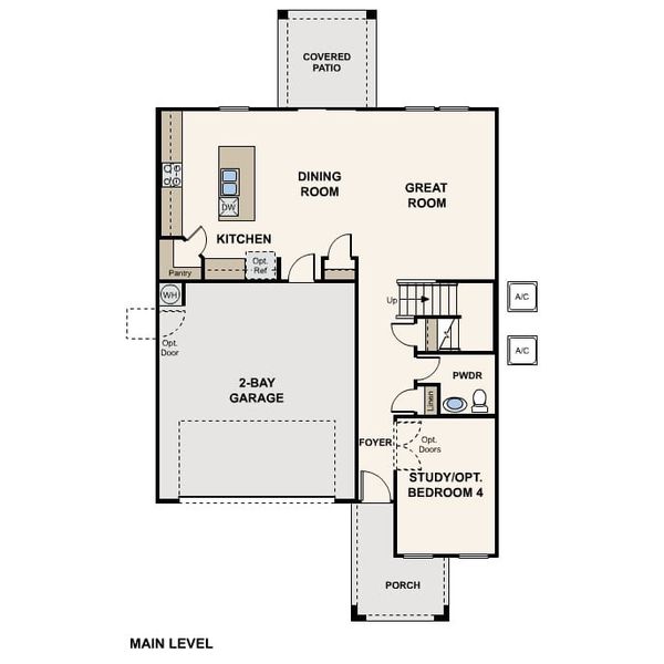 2D floor plan layout of this home in The Vistas Collection at Skyline Village, San Tan Valley, AZ (Image 3).