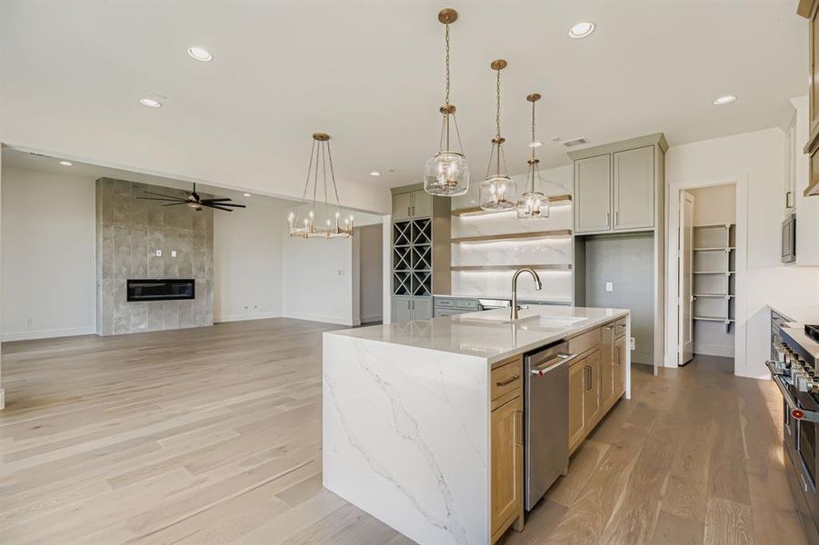 Furnished interior view inside a new home in , The Colony (Image 6).