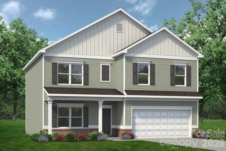 Front exterior of a new home in Winecoff, Salisbury, NC, highlighting curb appeal (Image 1). Front exterior of a new home in Winecoff, Salisbury, NC, highlighting curb appeal (Image 1).