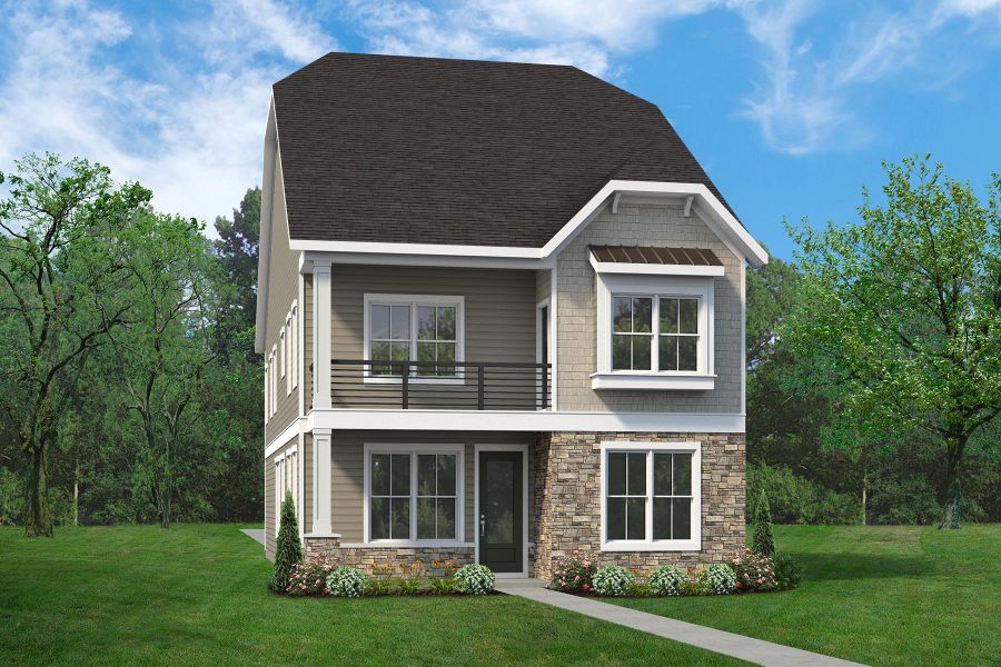 Representative exterior photo of a completed home built from the Timothy 2 Story by Baker Residential in Atwater Station - Village Collection, Fuquay Varina, NC (Image 2).