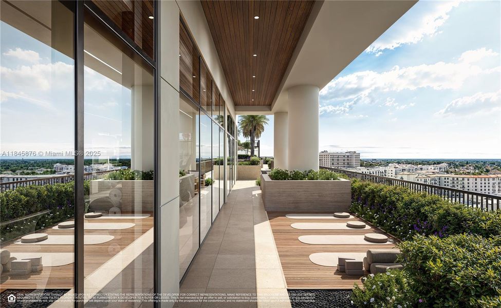 Exterior details and patio area of a home in The Avenue Coral Gables, Coral Gables (Image 3).