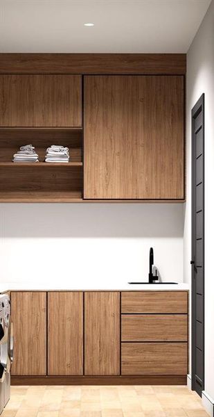 Detailed view of a sink